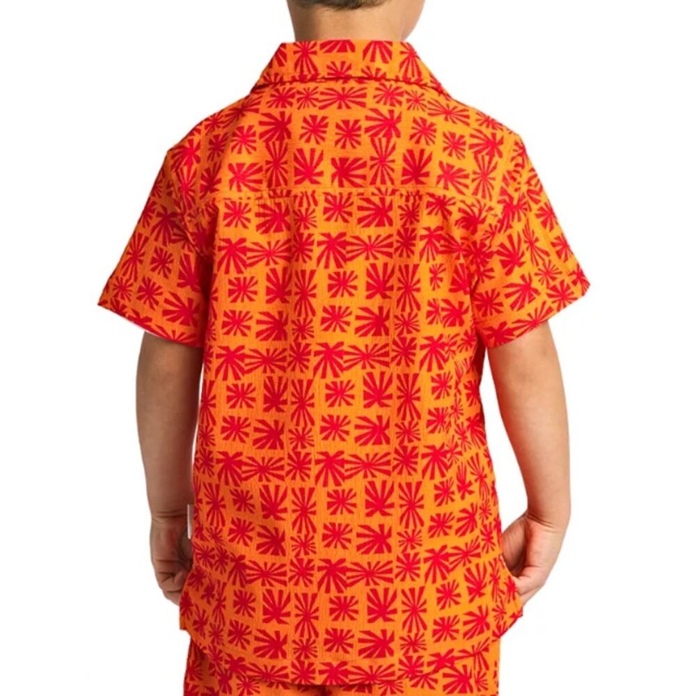 Sovereign Code Big Boys Printed Seersucker Short-Sleeve Button-Down Shirt Size 5 - Picture 2 of 9